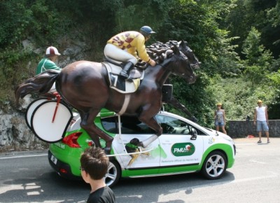 tour-de-france-02 One of the many strange promotional vehicles that proceed the riders