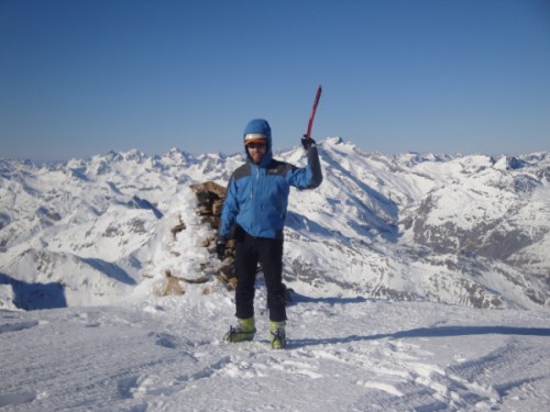 Marbore-09 Fabien on the summit of Marboré
