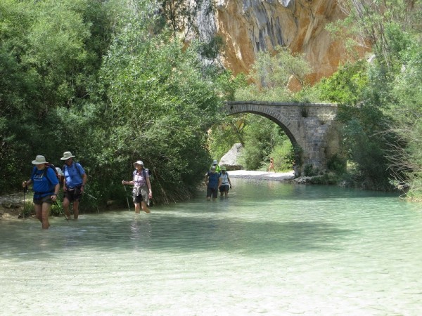Hiking in Alquezar where the final 800m is in a beautifully cool and welcome river!