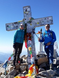 Phil and Hannah - Hike Pyrenees guides on the summit of Aneto