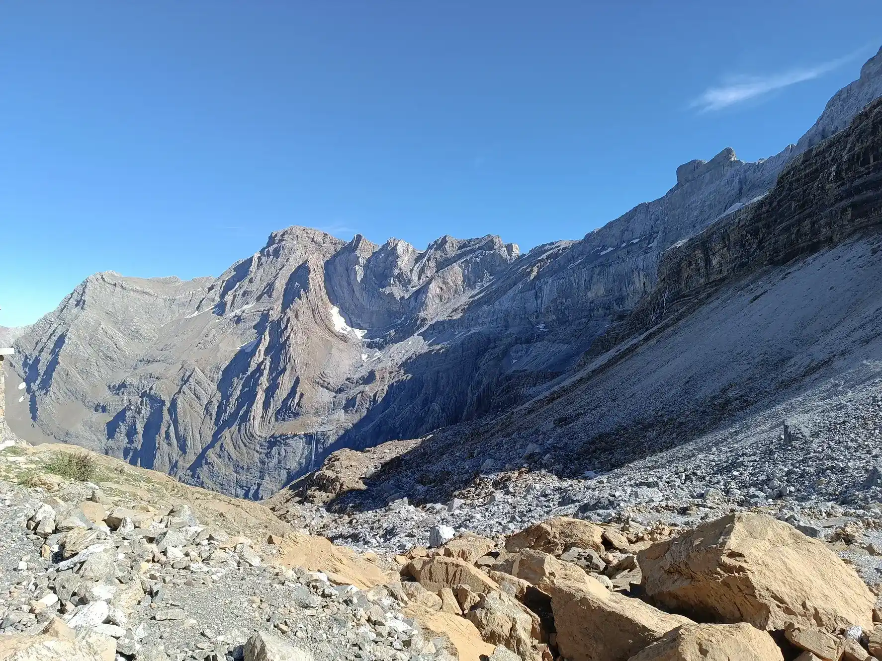 scree high in the Cirque de Gavarnie on the Alta Ruta de Los Perdidos