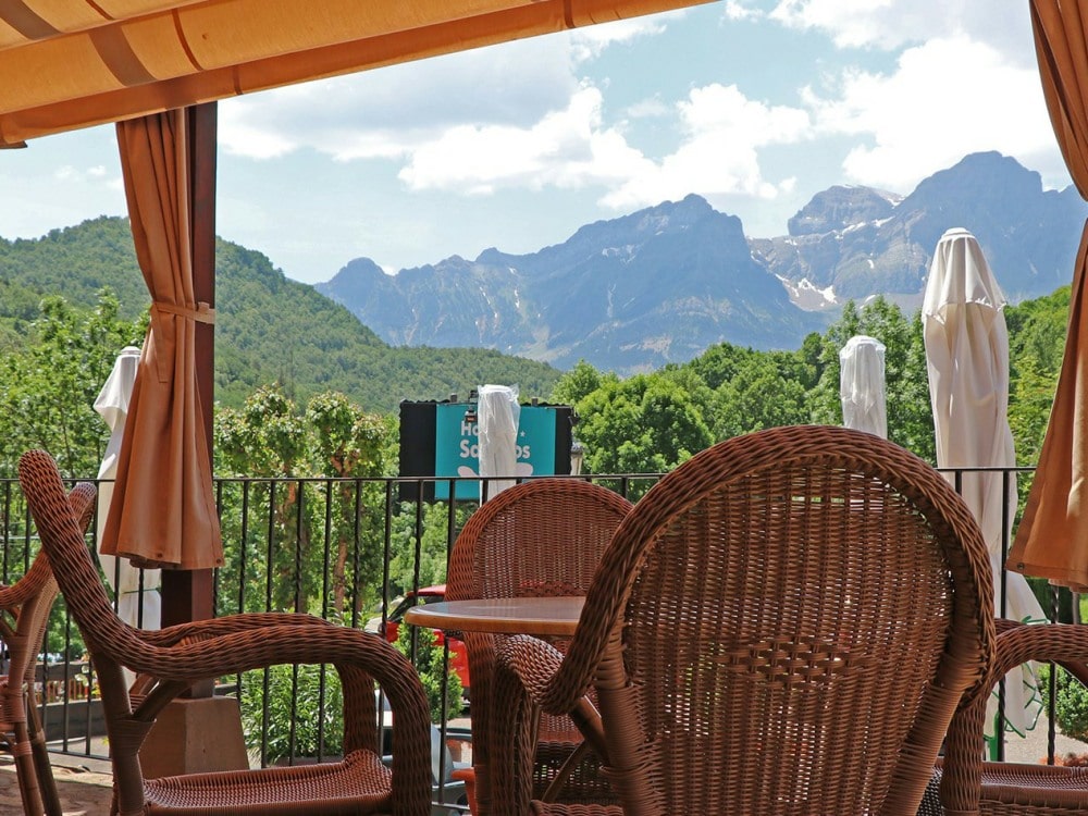 Terrace at Hotel Sabocos in Panticosa