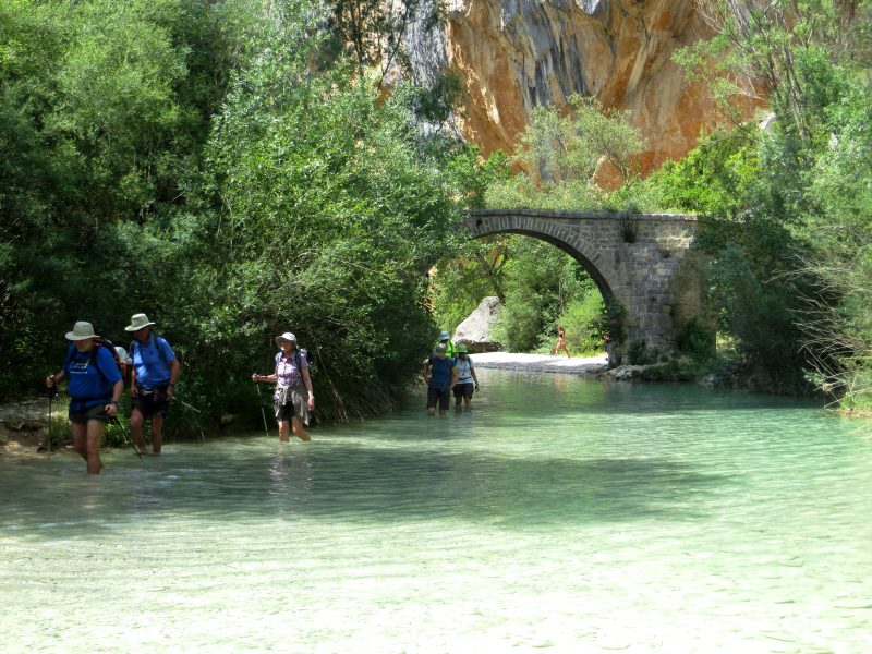 Walking through the limestone canyon landscapes of the Sierra de Guara