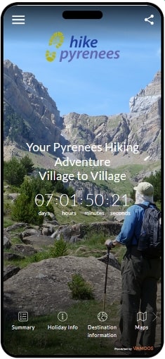 Vamoos app used for a Hike Pyrenees self-guided walking holiday