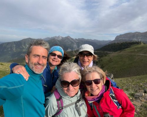 Happy mountain selfie during a Ordesa walking holiday.