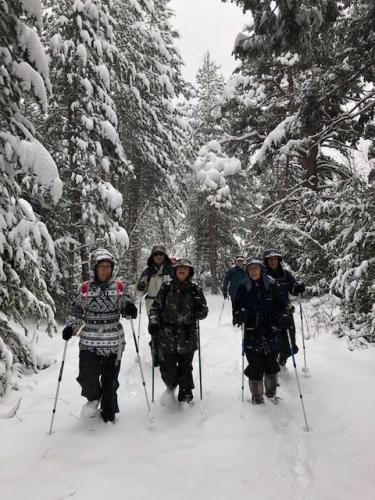 Snowed heavily this day and we set out straight from the village